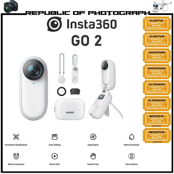 Terlaris Insta360 Go 2 / Insta360 Go 2 Action Camera / Insta 360 Go 2 Resmi