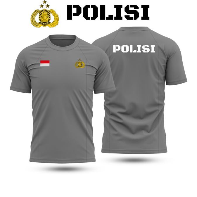 BAJU KAOS DALAM PDL POLISI POLRI BRIMOB BAHAN DRIFIT HITAM PREMIUM