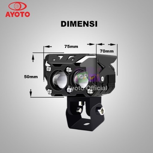 Lampu Tembak Lampu Sorot Motor Mobil Ayoto F04 2 Mata Original very nice