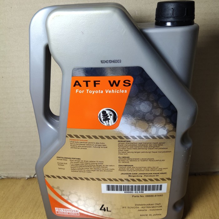 Oli transmisi TOYOTA ATF WS matic 4 liter TGP original
