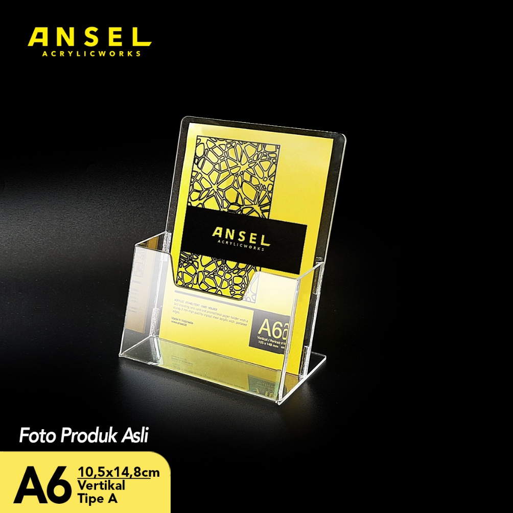

Terbagus.. ANSEL Tempat Brosur Akrilik / Acrylic Flyer Holder A6 Vertikal - Tipe A Bening 72