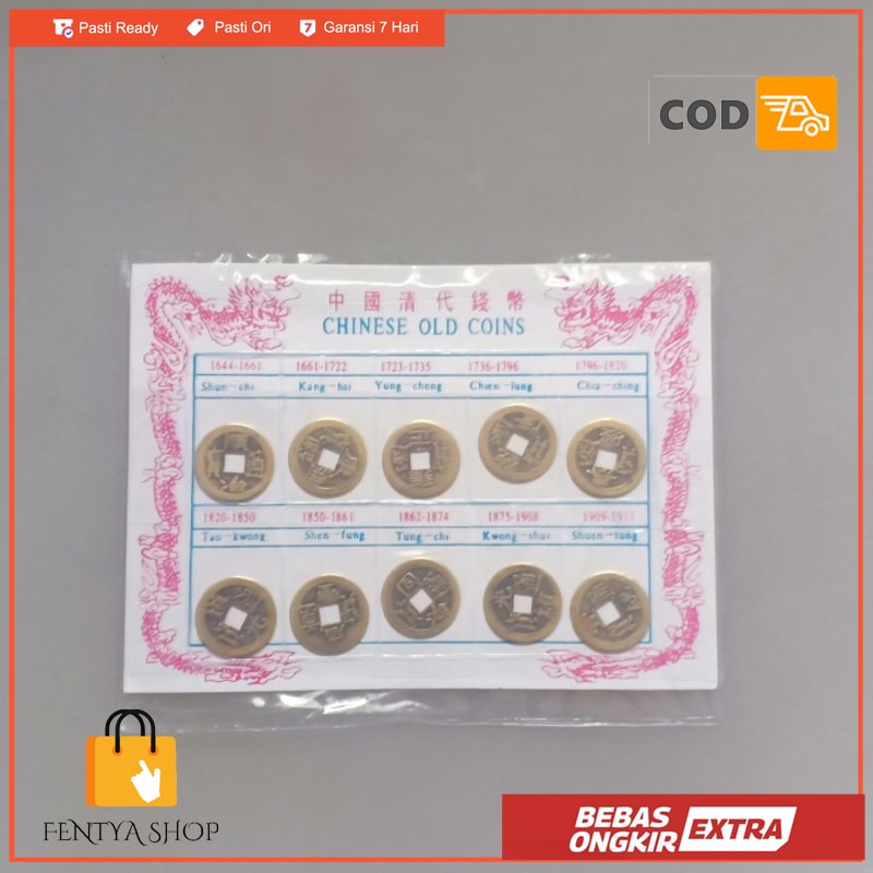 koin china kuno 10 kaisar dinasti feng shui fengshui lucky coin