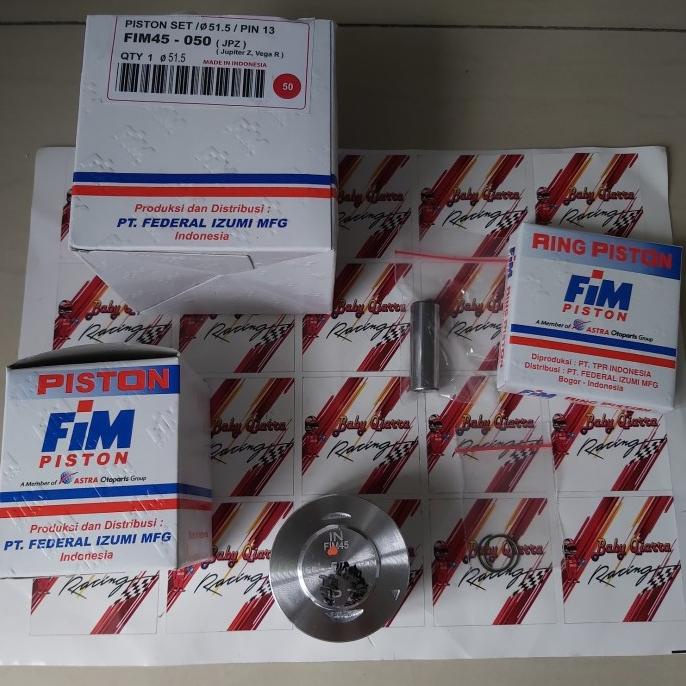 SALE PISTON KIT FIM 45 JUPITER Z VEGA R 51 51.5 52 52.5 PEN 13 MM KARBU Termurah