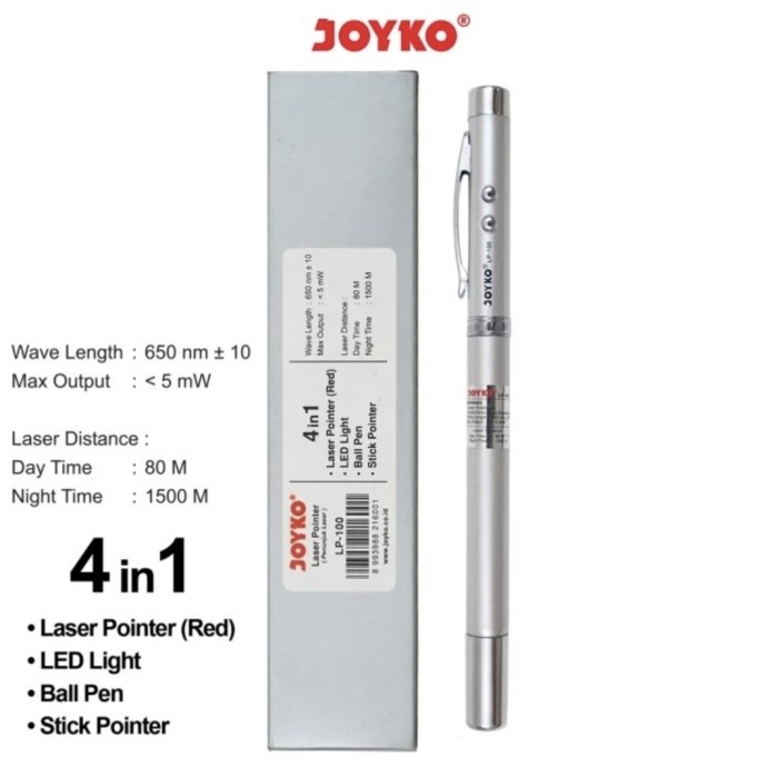 

Bestseller Laser Pointer 4 In 1 Penunjuk Laser Senter Pulpen Joyko Lp-100