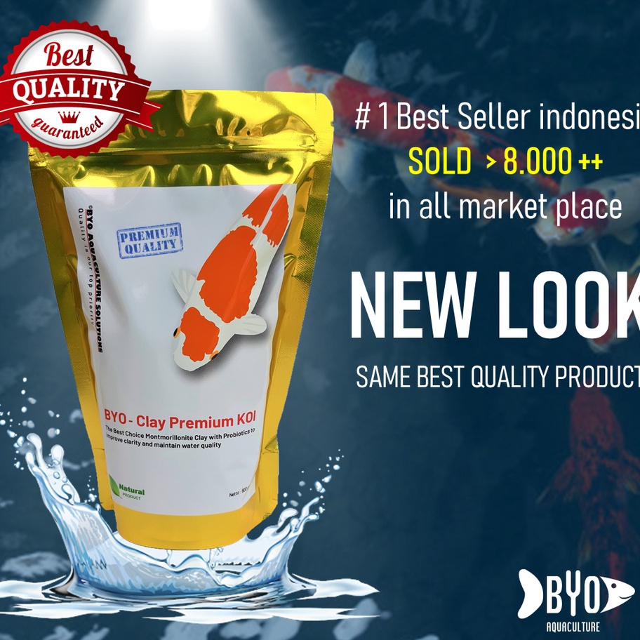 (B➤14 B] Clay Premium - Penjernih Kolam Koi + Bakteri Probiotik Starter / Clay Koi - 250 gram -berku
