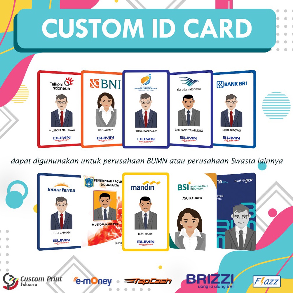 Lgp89 Custom Etoll Emoney ID Card BUMN brizzi tapcash flazz ..,,.,,.,