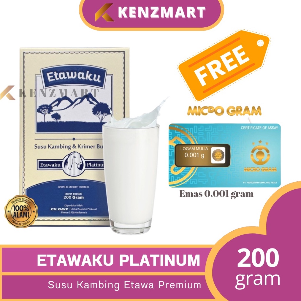 

LWSJ2321 ETAWAKU PLATINUM - SUSU KAMBING ETAWA & KRIMER NABATI BUBUK 200 gr / SUSU KUALITAS PREMIUM LOW SUGAR