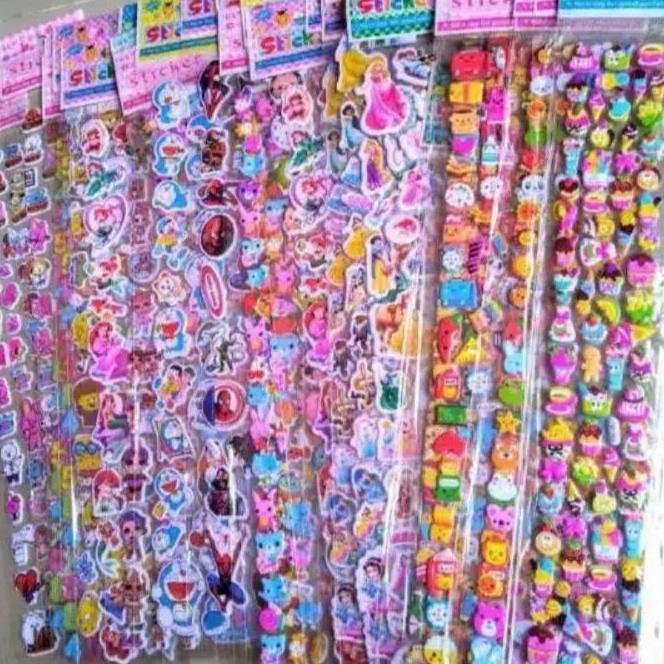 

(BFZ ✓➲) 20PCS STIKER TIMBUL PANJANG (ISI MIX) / trendiing.!