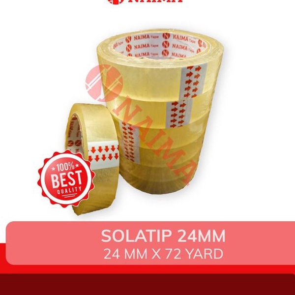 

[F-O☎☆1) (6pcs) Isolasi / Selotip 1 inch x 72 YARD /Solasi / Solatip / Lakban Bening 24mm Naima Tape- viral.