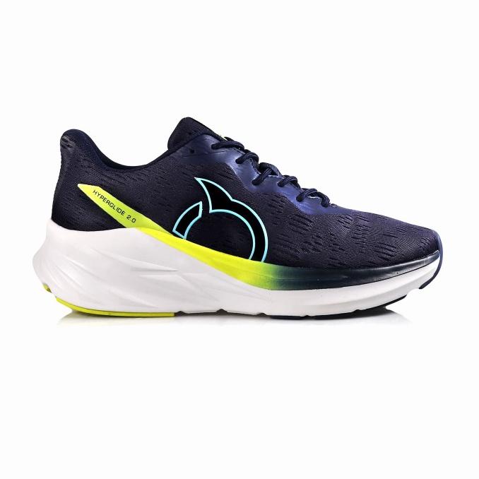 Ortuseight Sepatu Running Hyperglide 2.0 Navy Cyan Lemon White