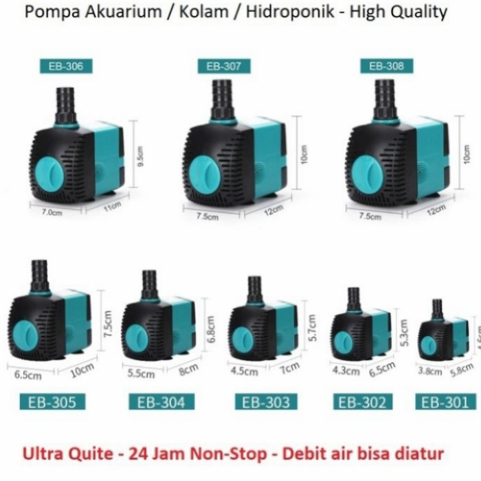 POMPA AIR 220V CELUP IKAN KOLAM IKAN AQUARIUM 25 WATT 1200L