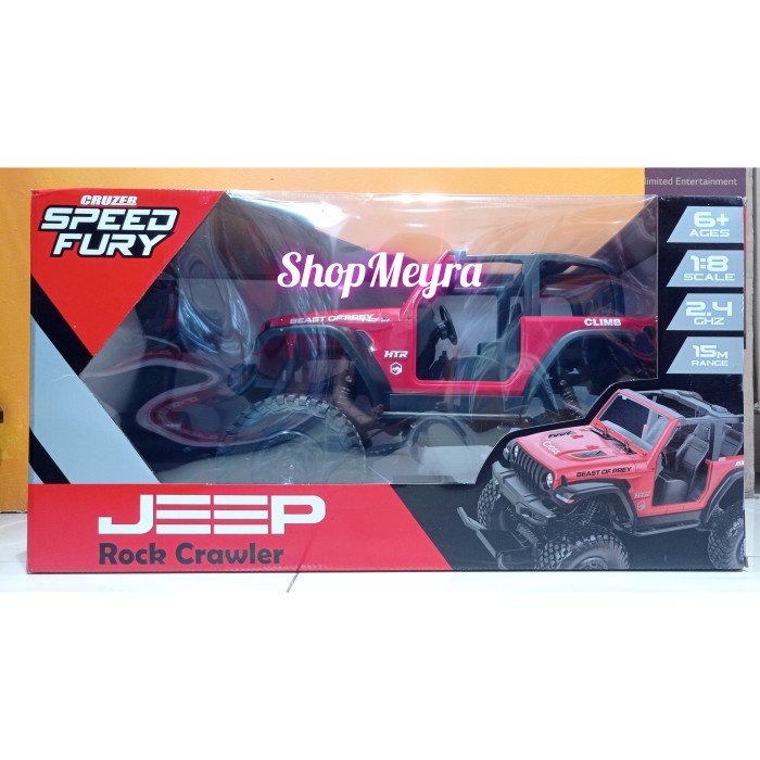 Cruzer Speed Fury Jeep Rock Crawler 1:8 Scale RC Remote Control Car