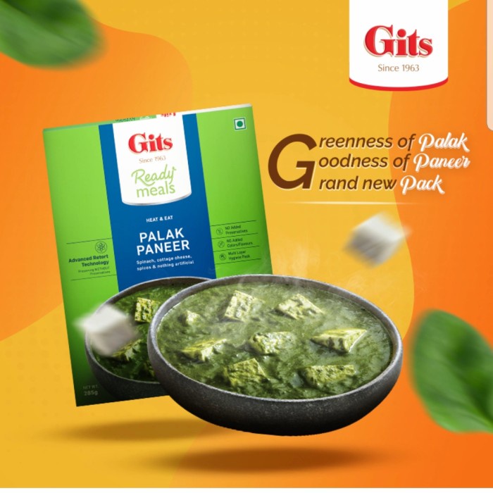 

Makanan India Gits Ready Meal Palak Panner 285 G
