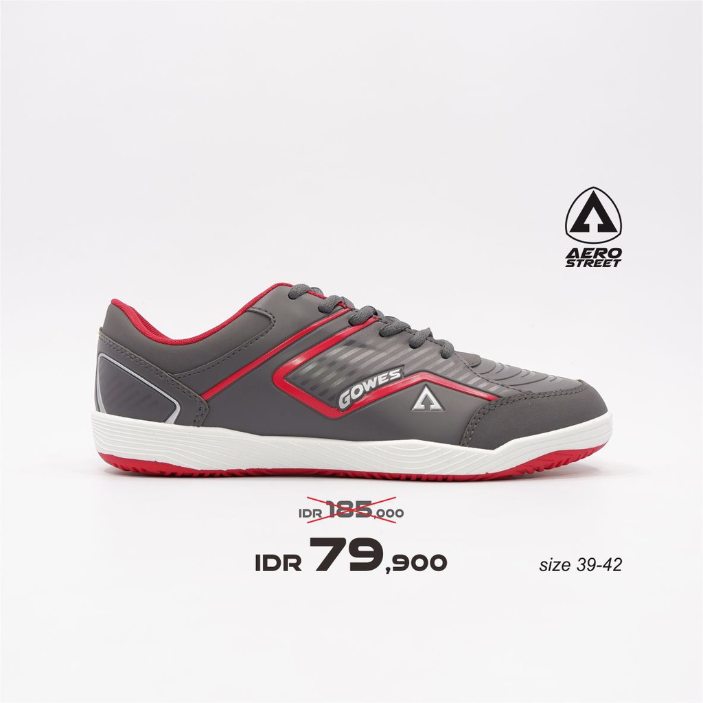 Aerostreet 39-42 Gowes Abu Merah - Sepatu Sneakers Casual Sport Sekolah Pria Wanita Aero Street