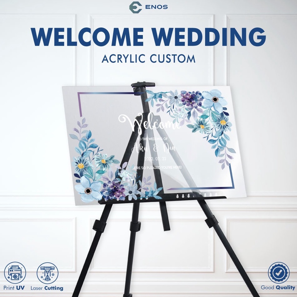 NMJY5392  WELCOME SIGN ACRYLIC WEDDING / WELCOME SIGN 60 ×40 CM  /WEDDING SIGN CUSTOM