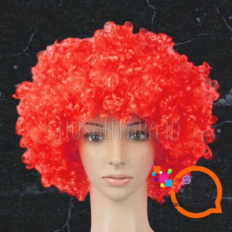 WIG RAMBUT KRIBO MERAH / Wig Badut / Wig Cosplay/ Rambut Palsu