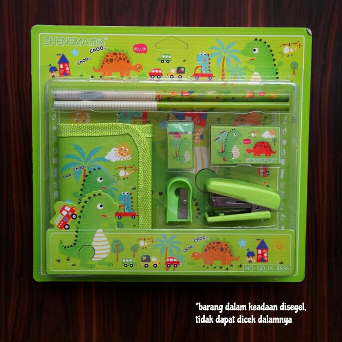 

New Paket Alat Tulis Study Set Karakter Dinosaurus Dino Dinosaurs _.