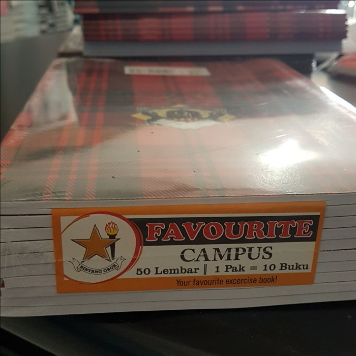 

BUKU TULIS BINTANG OBOR FAV CAMPUS 50 LEMBAR ISI 10 BUKU (PER PAK)