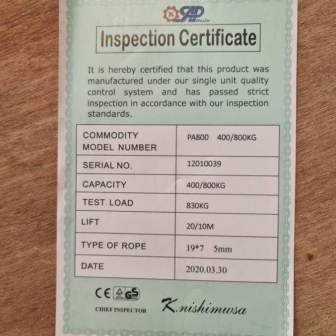 Electric Hoist Elektrik Hoist 800 Kg