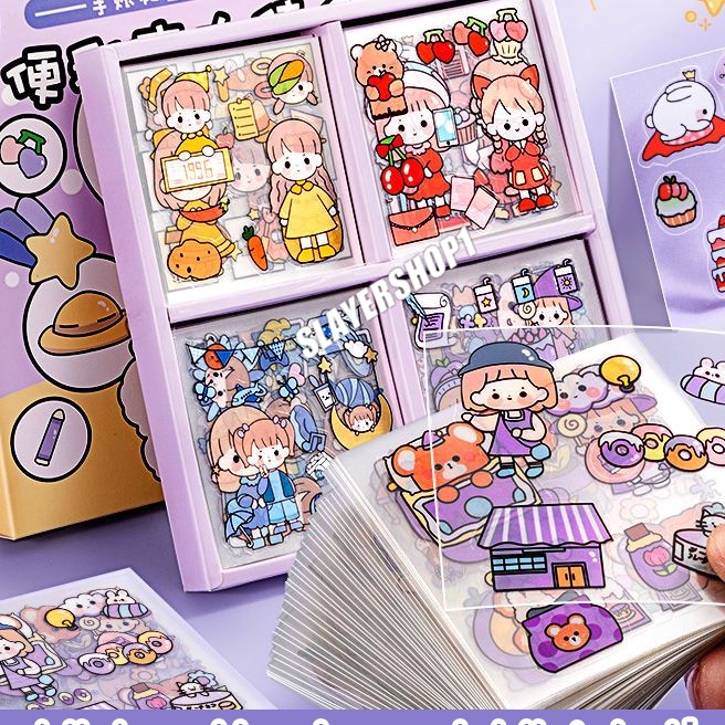 

[O.R㊠3☎] Stiker Motif Kartun Korea Lucu Anti Air 1 box 100lbr /Dekorasi Handbook Scrapbook DIY/Stiker kartun tahan air PET treending..!