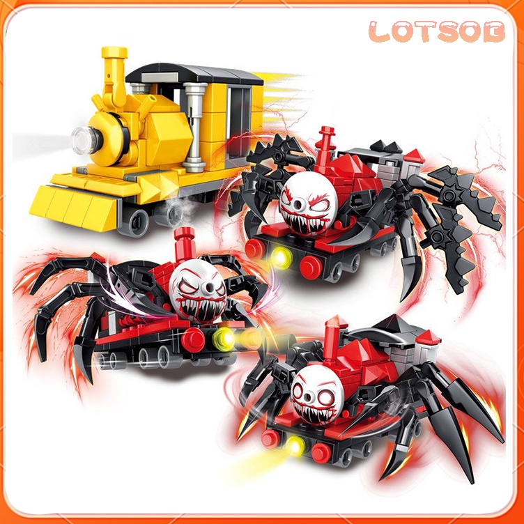 ✣DWV Choo Choo Charles LEGO Horror Game Charles Kereta Kecil Thomas Spider Train Blok Bangunan Maina