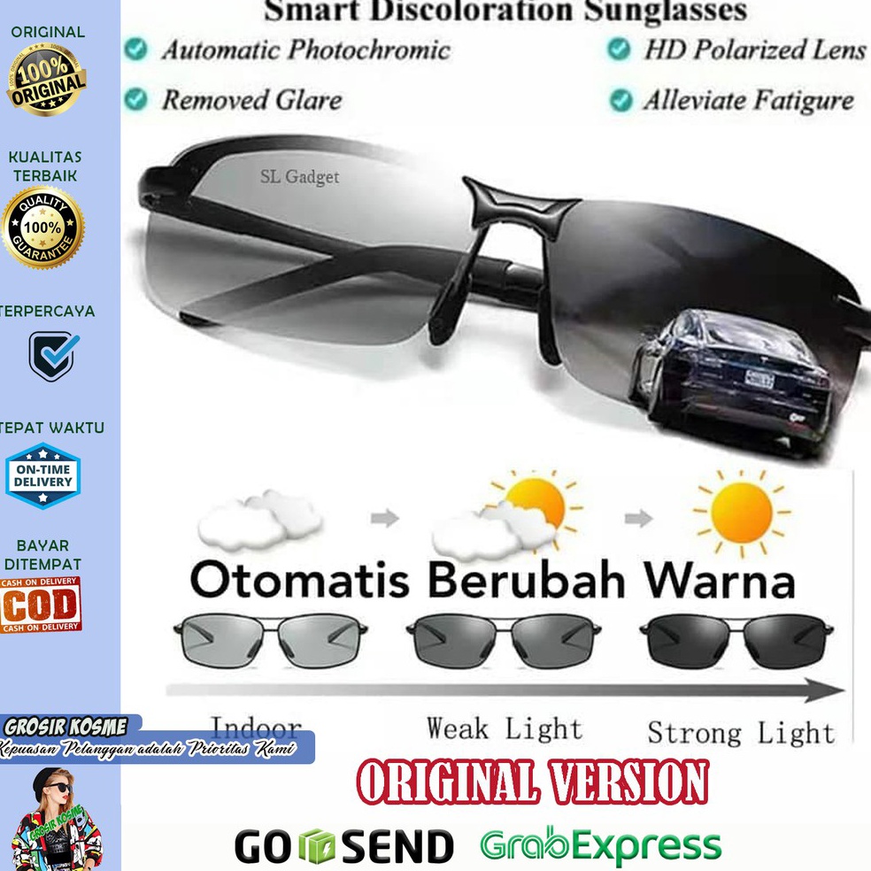 MURAH KACAMATA ANTI SILAU SIANG MALAM PHOTOCROMIC POLARIZED SUNGLASSES