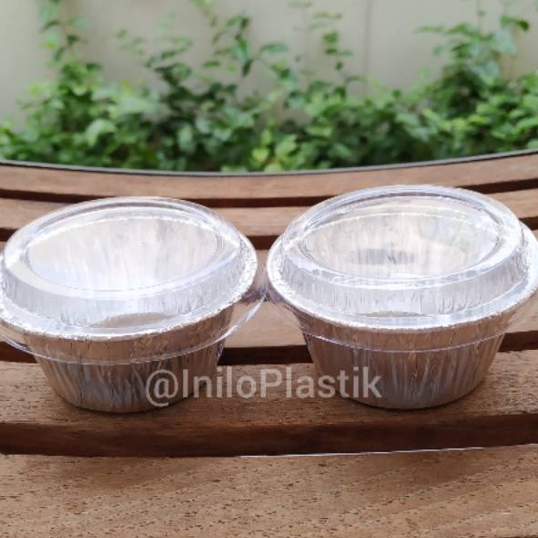 ➩ @25pcs Alumunium Foil Tray RX-14081 / Aluminium RX-14081 RX 14081 Bulat + tutup ❉ ☠