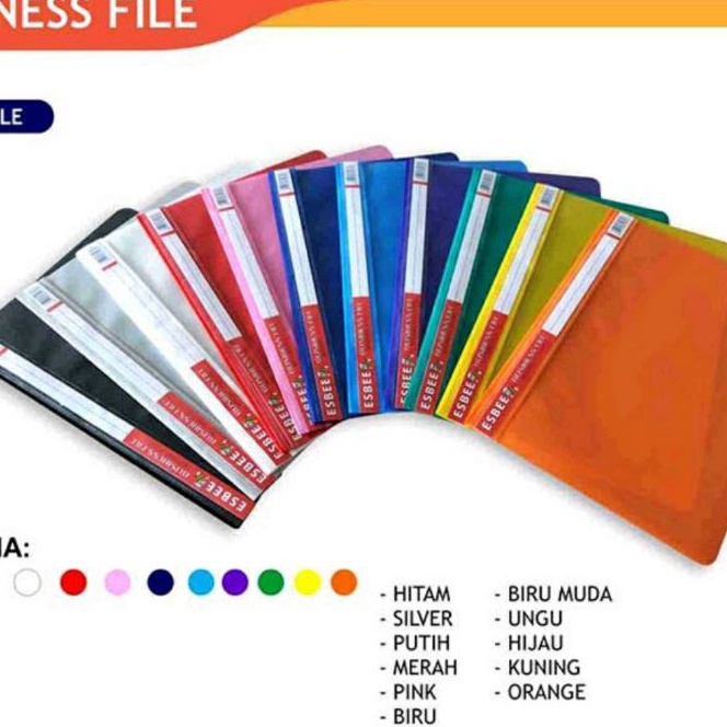 

(W.➤♪3I> (12Pcs) Bisnis file ESBEE/ Map Trasparant/ Bisnis file warna warnikekiniian..!