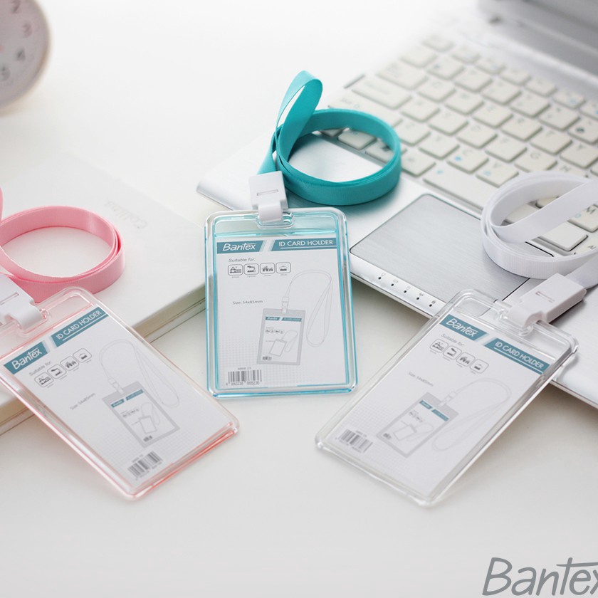 

[K4D ☞✉) Bantex Transparent ID Card Holder Lanyard Portrait #8868 - aamanah.!