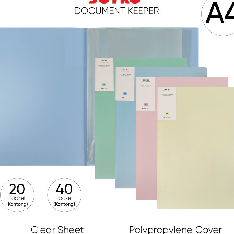 

(DB☀.T♡] JOYKO DOCUMENT KEEPER A4 F4 FOLIO CLEAR HOLDER PASTEL MAP DOKUMEN ALBUM DISPLAY BOOKlangsung.kirim.