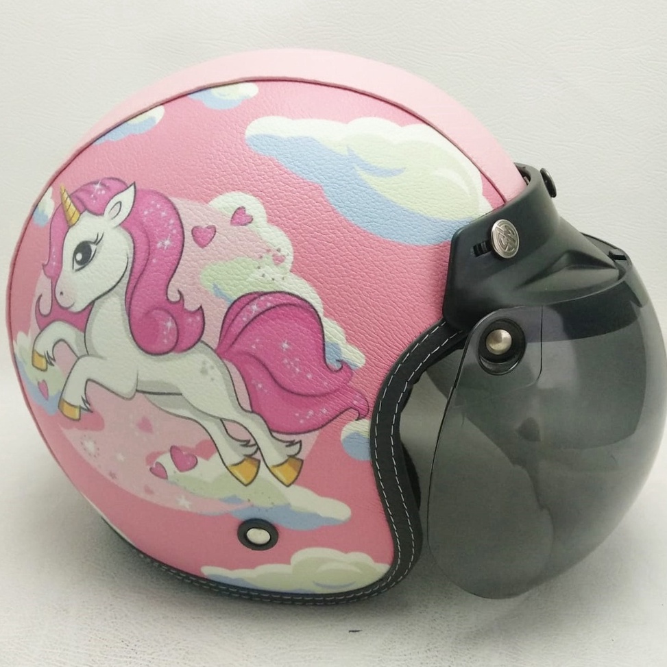✫KFC Helm Bogo Retro Kulit SNI Kuda Poni / Cute Unicorn Series Murah Ukuran Dewasa dan Anak Anak Hel