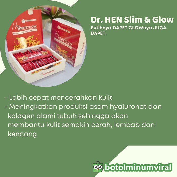 Minuman Kolagen Pemutih White & Glow DNA Salmon L Glutathione Dr Hen