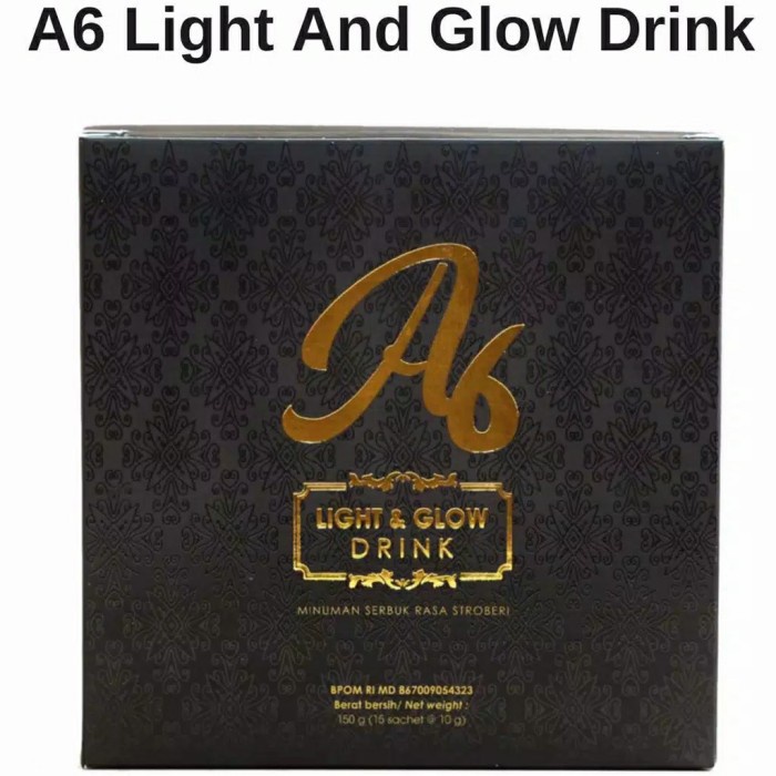 A6 Light And Glow Drink Collagen kolagen ashanty stroberi strawberry