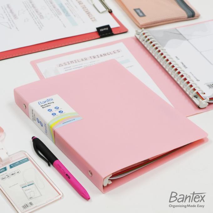 

Bagus Bantex A5 Trendy Multi Ring Binder 20 Hole Musky Pink 3124 74