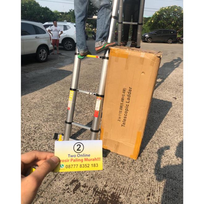 Tangga Lipat Aluminium Teleskopik 10.8M Double Telescopic 10.8Meter