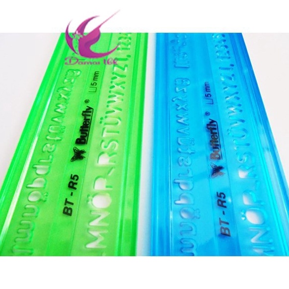 

HARGA GROSIR >> Penggaris Sablon Mal Huruf 5 mm, 3mm - Butterfly BT-R5 R3