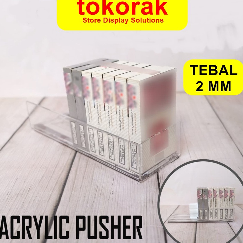- kd RAK ROKOK ACRYLIC PUSHER 20 CM OTOMATIS MAGNET MINIMARKET SUPERMARKET k Murah ★.