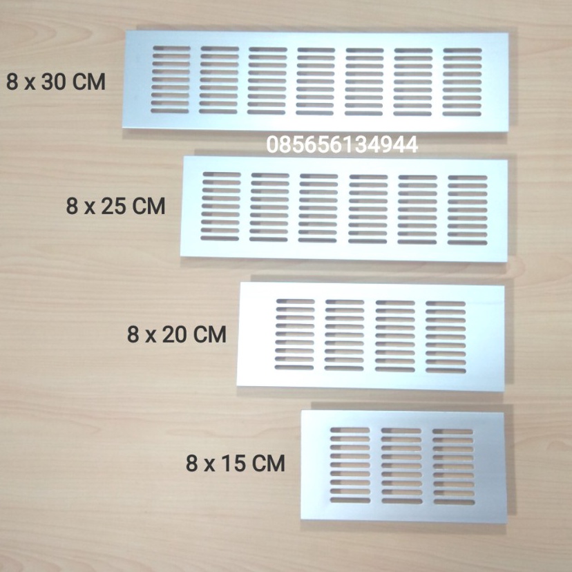 ￣ IY Lubang Hawa 8 x 15 cm Aluminium / Tutup Lubang Angin / Saringan Ventilasi Udara Lemari Laci Kit