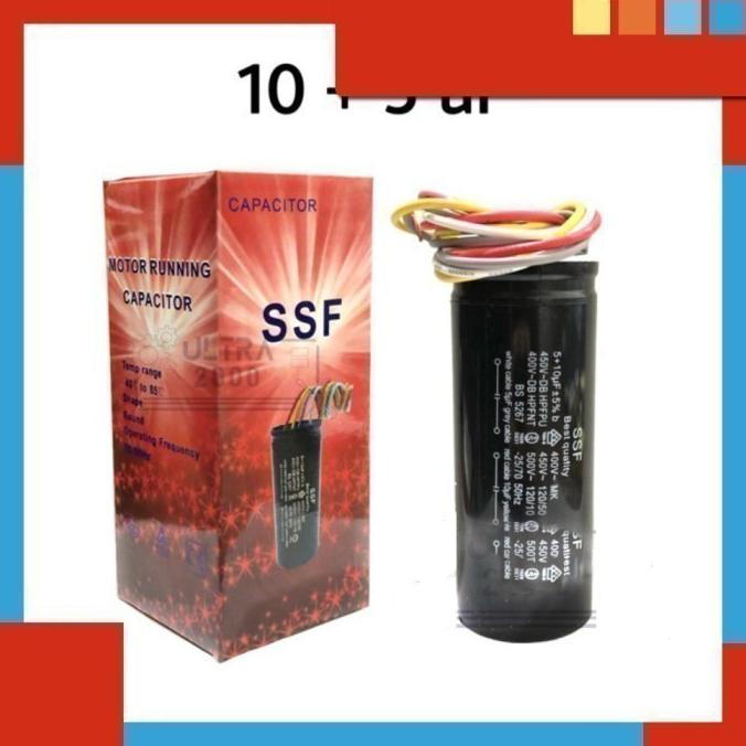 Kapasitor Mesin Cuci Sharp Capasitor Motor 5 + 10 Uf Mikro Original