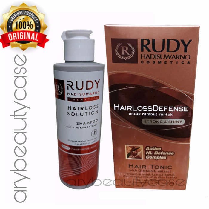 Paket Rudy Hadisuwarno Shampo Ginseng + Hair Tonic Hair Loss Defense