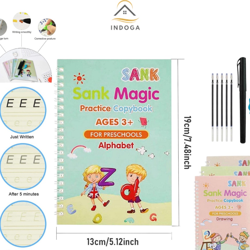 

(12☎E ☀P> [ Indoga ] Buku Sank 4IN1 Latihan Menulis Kaligrafi Sank Magic Practice Book Sank- viral.