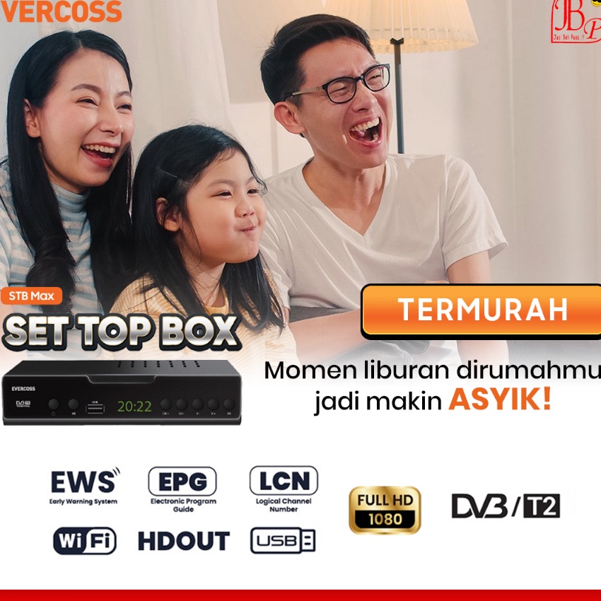 (2O-✉V✓) EVERCOSS SET TOP BOX STB MEGA BOX Receiver Full HD - Hitam - kekiniaan.