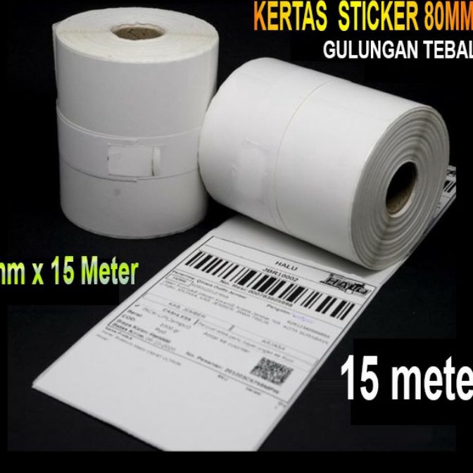 

[EP☎.4♪> Label Stiker Thermal 80x50MM / Label resi / label barcode panjang 15 meterlangsung.kirim.!!
