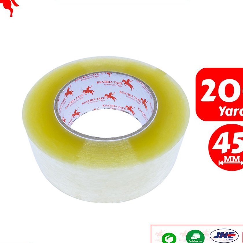 

[U-U㊛✉1] Lakban OPP Tape / Lakban Bening KSATRIA Tape 200 Yard- murahh.