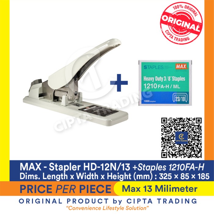 

Bestseller Stapler - Joyko - Heavy Duty Stapler Hd12N/13 + Max 1210Fa-H