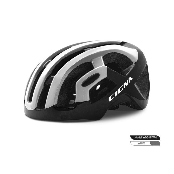 CIGNA WT-017 BIKE HELMET - HELM SEPEDA - WHITE BLACK (BUKAN ROCKBROS)