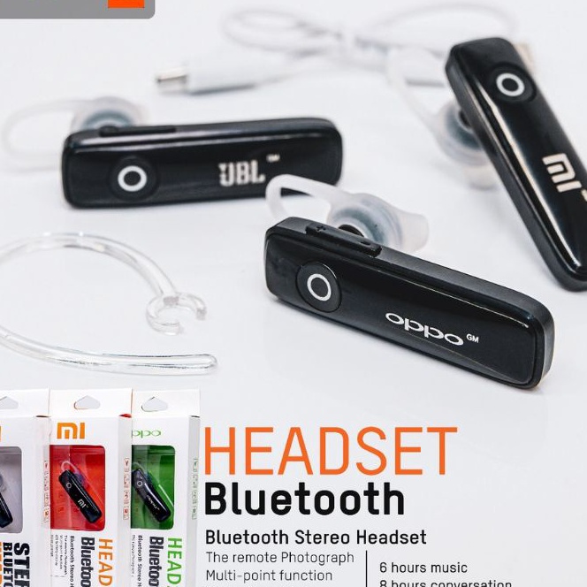 (☞/JM❦R) HF HEADSET  BLUETOOTH BRAND / PLUS PACKING DUSS - pasti.dikirim..