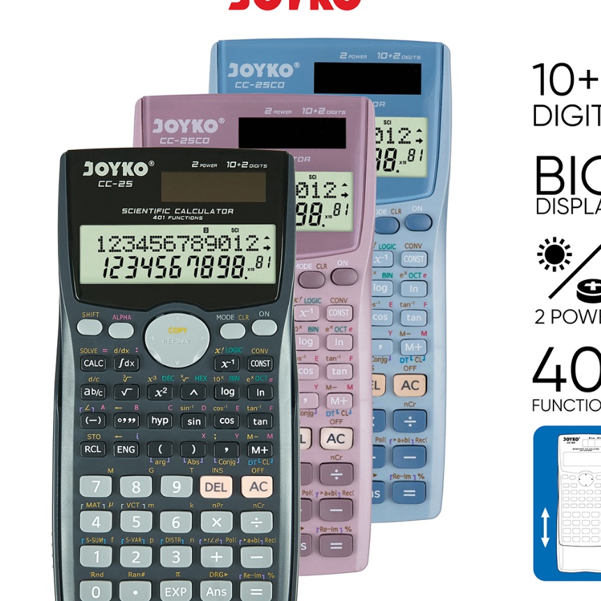 

[PRY ➤◆] Calculator Kalkulator Joyko CC-25 Scientific 401 Functions / viral..!