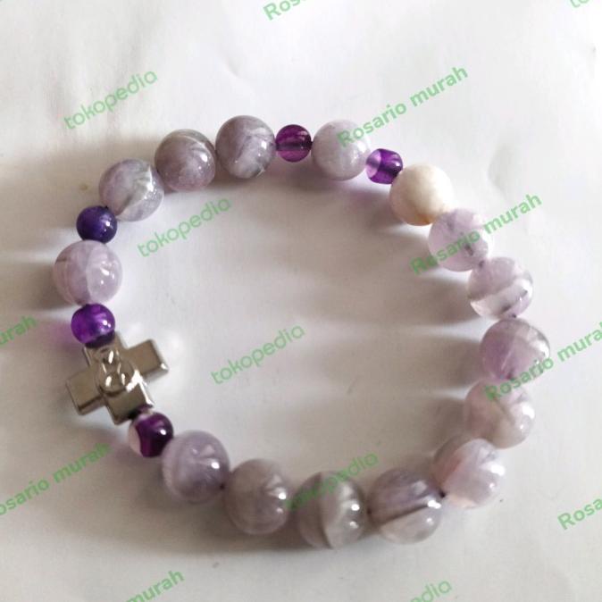 gelang Rosario batu kecubung