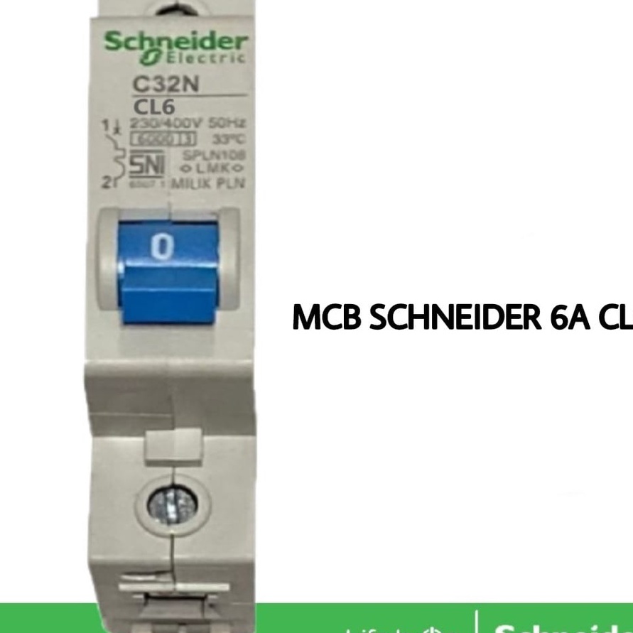 [❦F☆D> MCB SCHNEIDER 6 AMPERE 6A CL6 C32N  BIRU SPLN PLN BENSER 1300W 1300WATT PEMUTUS ARUS KWH LIST